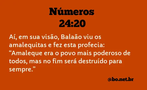 Números 24:20 NTLH