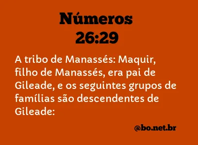 Números 26:29 NTLH