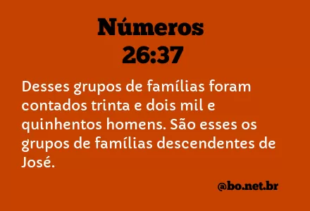 Números 26:37 NTLH