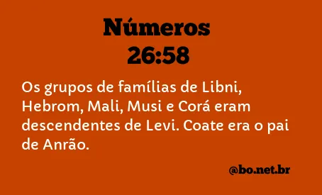 Números 26:58 NTLH