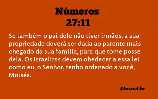 Números 27:11 NTLH