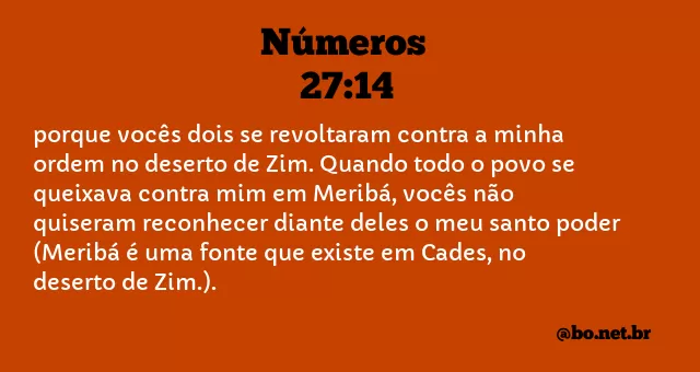 Números 27:14 NTLH