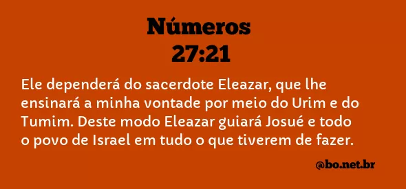 Números 27:21 NTLH