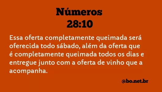Números 28:10 NTLH