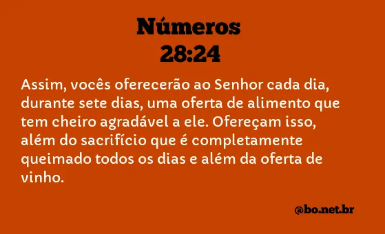 Números 28:24 NTLH