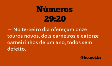 Números 29:20 NTLH