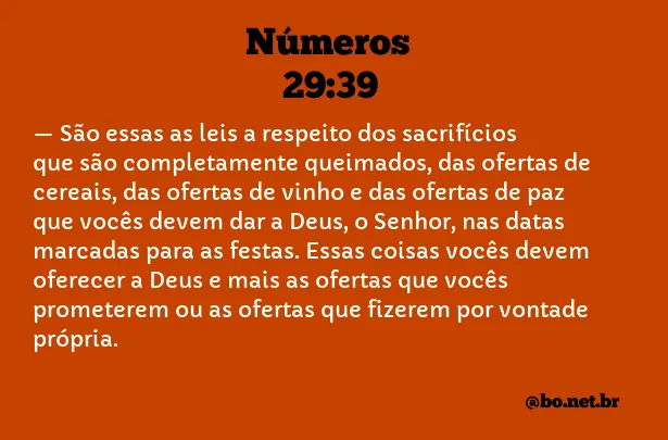 Números 29:39 NTLH