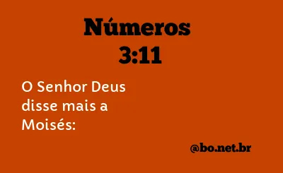 Números 3:11 NTLH