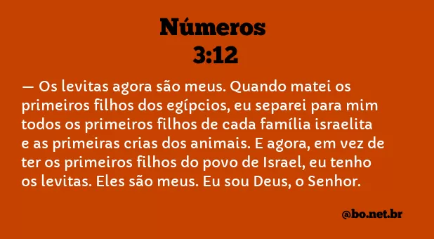 Números 3:12 NTLH