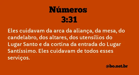 Números 3:31 NTLH