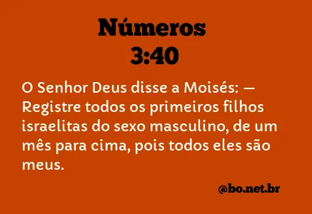 Números 3:40 NTLH