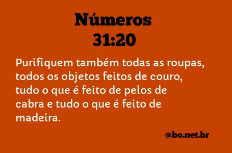 Números 31:20 NTLH
