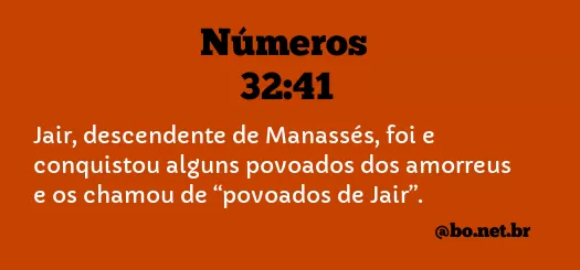 Números 32:41 NTLH