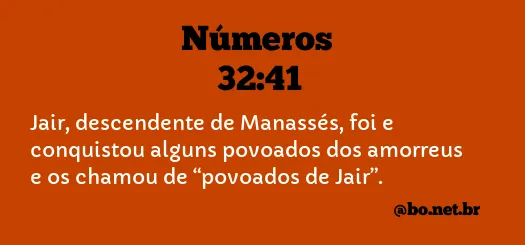 Números 32:41 NTLH