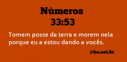 Números 33:53 NTLH