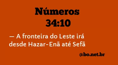 Números 34:10 NTLH