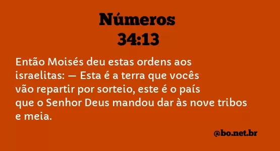 Números 34:13 NTLH