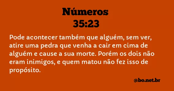 Números 35:23 NTLH