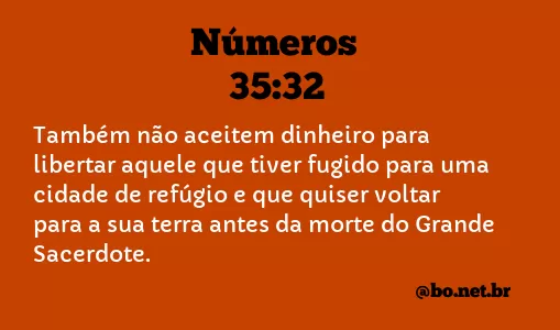 Números 35:32 NTLH