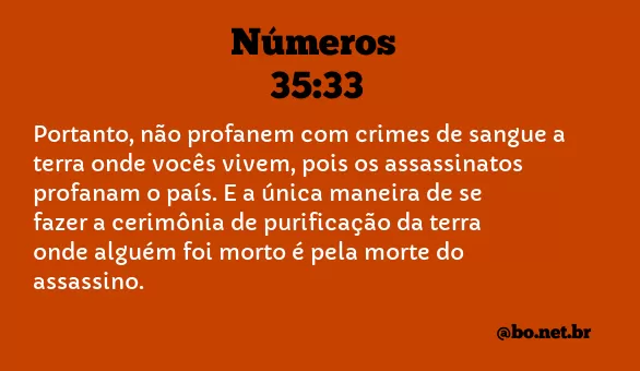 Números 35:33 NTLH