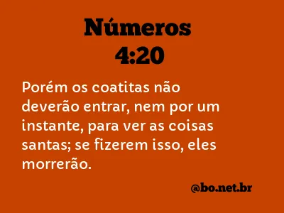 Números 4:20 NTLH