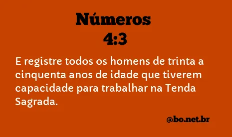 Números 4:3 NTLH