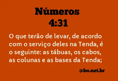 Números 4:31 NTLH