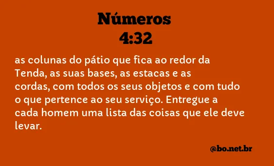 Números 4:32 NTLH