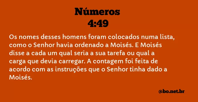 Números 4:49 NTLH