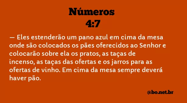 Números 4:7 NTLH