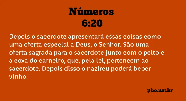 Números 6:20 NTLH