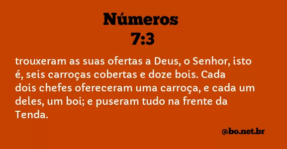 Números 7:3 NTLH