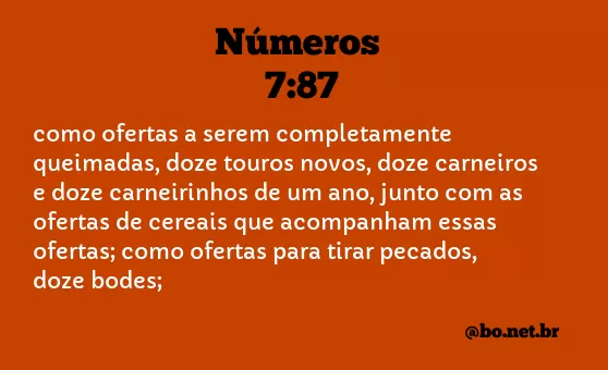 Números 7:87 NTLH