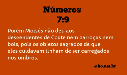 Números 7:9 NTLH