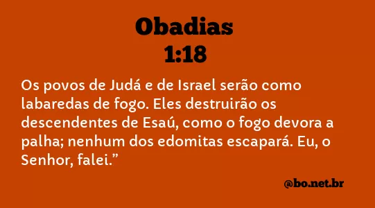 Obadias 1:18 NTLH