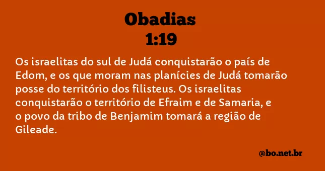 Obadias 1:19 NTLH