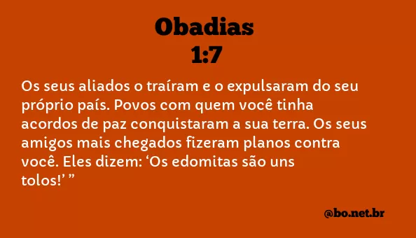Obadias 1:7 NTLH