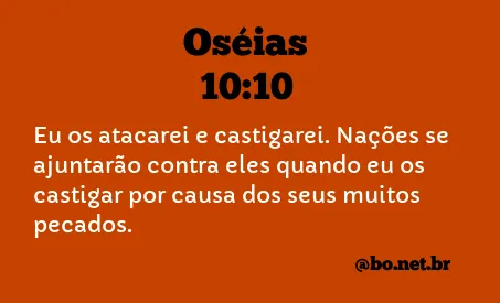 Oséias 10:10 NTLH