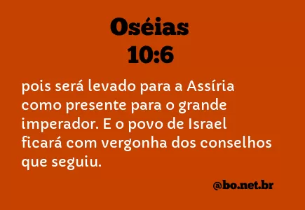 Oséias 10:6 NTLH