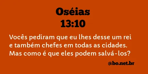 Oséias 13:10 NTLH