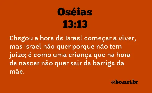 Oséias 13:13 NTLH