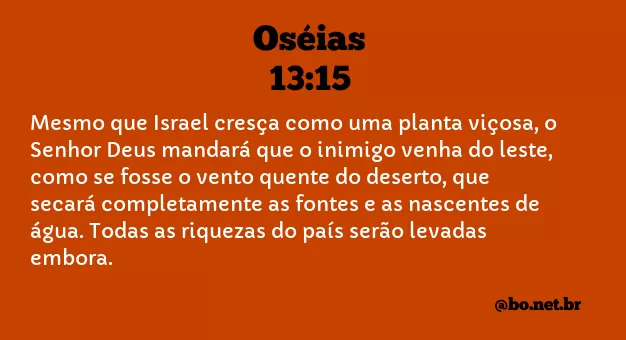 Oséias 13:15 NTLH