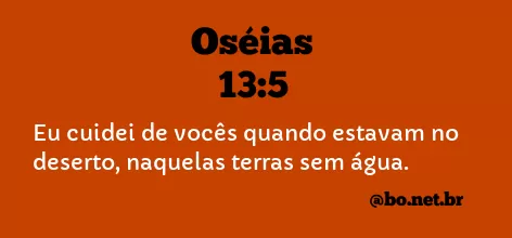 Oséias 13:5 NTLH