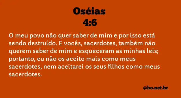 Oséias 4:6 NTLH