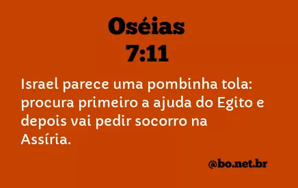 Oséias 7:11 NTLH