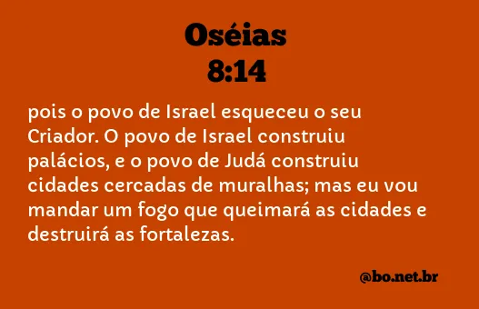 Oséias 8:14 NTLH