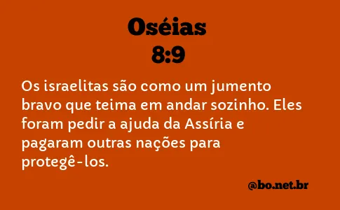 Oséias 8:9 NTLH