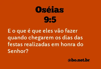 Oséias 9:5 NTLH