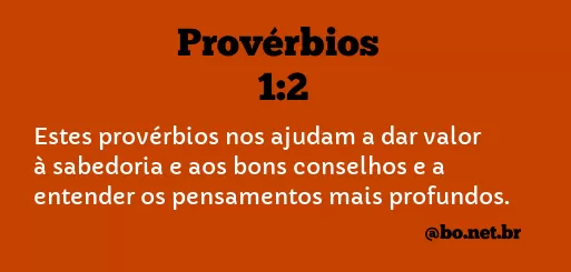 Provérbios 1:2 NTLH