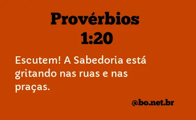 Provérbios 1:20 NTLH